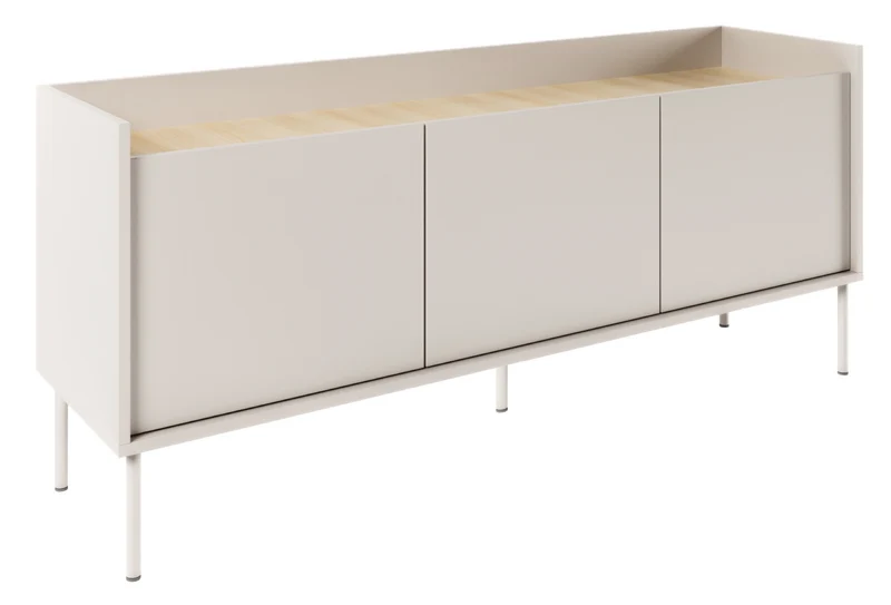 TV-Schrank Tovi, dreitürig, 140 cm, Kaschmir/Lindberg-Eiche