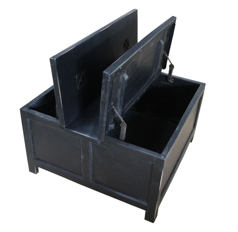 Casa Padrino aufklappbarer Couchtisch in Schwarz - 85,5 cm x 85,5 cm x H45 cm - Landhausstil