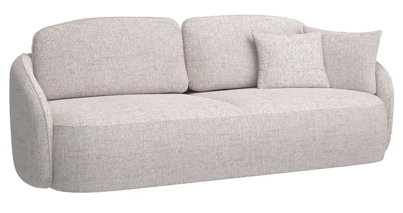 Dreisitziges Schlafsofa Savoy mit Stauraum, hellbeige, Geflecht