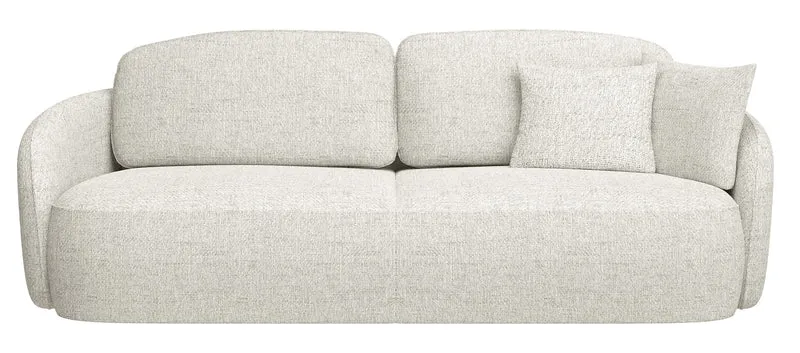 Dreisitziges ausklappbares Sofa Savoy mit Stauraum, cremefarbene Flechtung