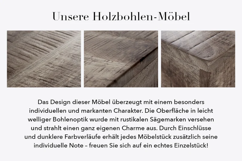 Mango Esstisch ARTE 80cm grau Industrie-Design Gestell