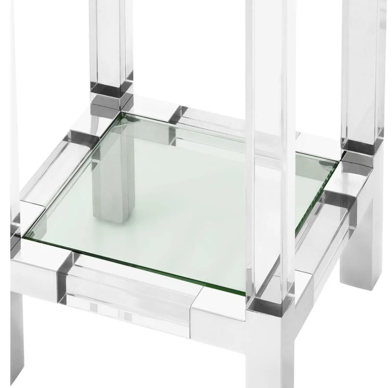 Casa Padrino Luxus Beistelltisch / Säule Silber 35 x 35 x H. 100 cm - Luxus Designer Möbel