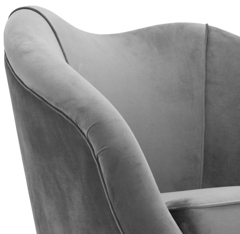 Casa Padrino Luxus Salon Sessel Grau / Messing 85 x 77 x H. 80 cm - Luxus Kollektion