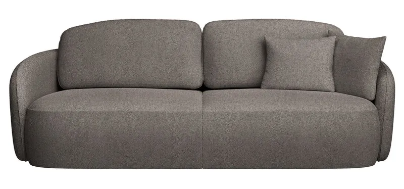 Dreisitziges Schlafsofa Savoy mit Stauraum, hellbrauner, hydrofober Chenillestoff
