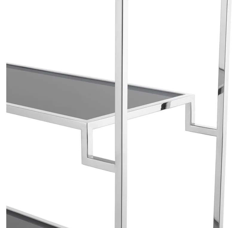 Casa Padrino Wohnzimmer Regalschrank Silber 90 x 32 x H. 230 cm - Luxus Möbel