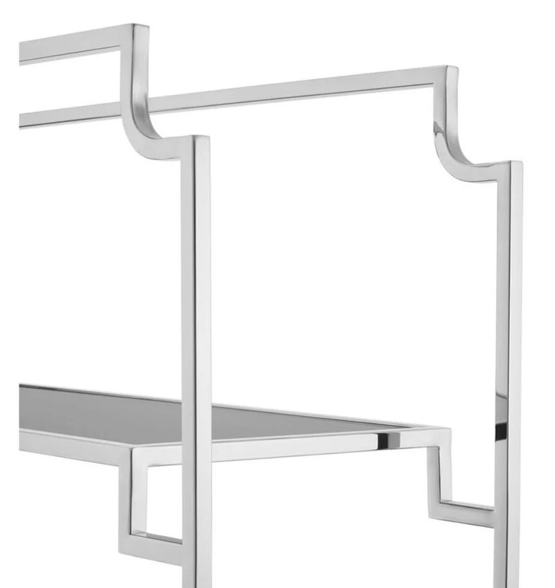 Casa Padrino Wohnzimmer Regalschrank Silber 90 x 32 x H. 230 cm - Luxus Möbel