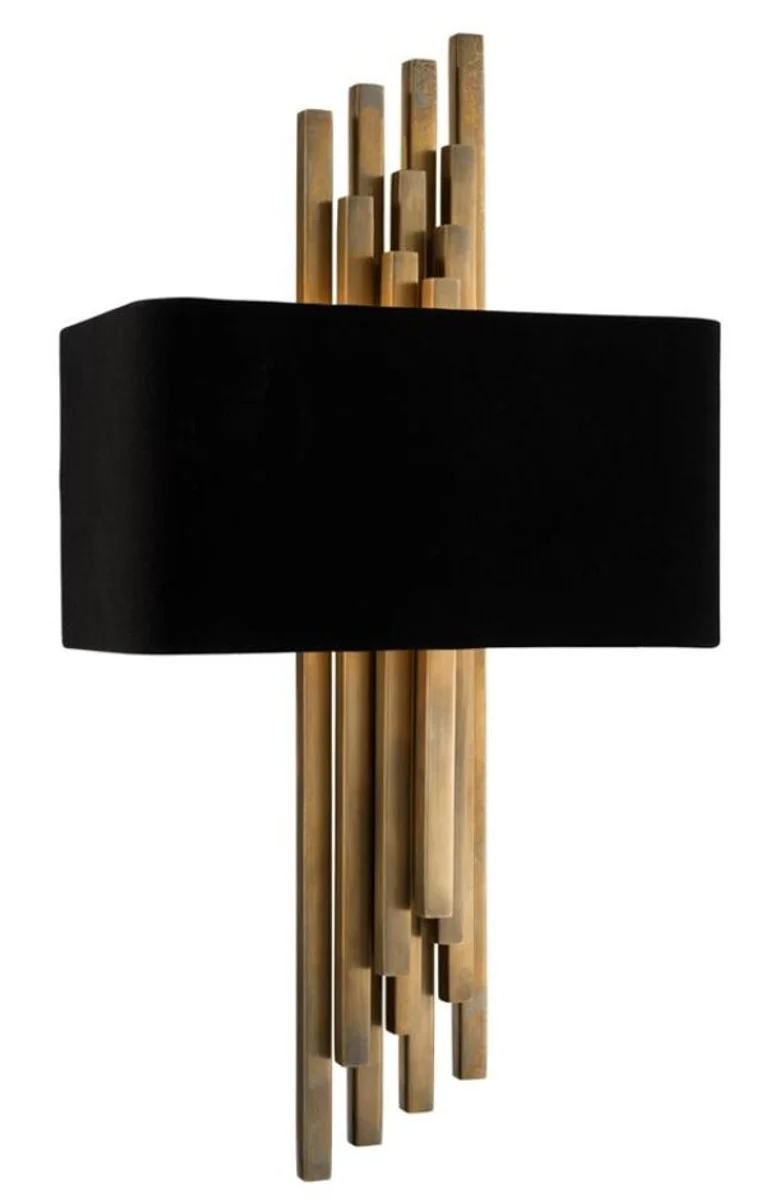 Casa Padrino Luxus Wandleuchte Vintage Messing / Schwarz 31 x H. 59 cm - Hotel & Restaurant Möbel