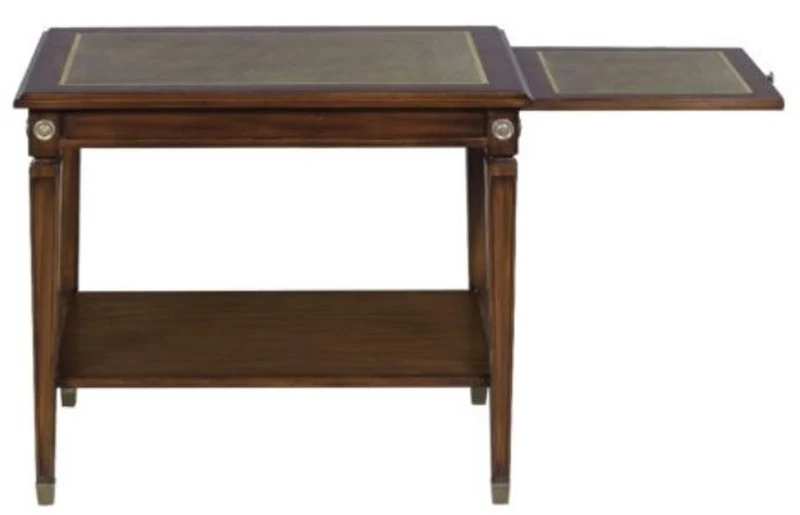 Casa Padrino Mahagoni Beistelltisch Braun / Grün 64 x 43 x H. 54 cm - Luxus Wohnzimmer Beistelltisch