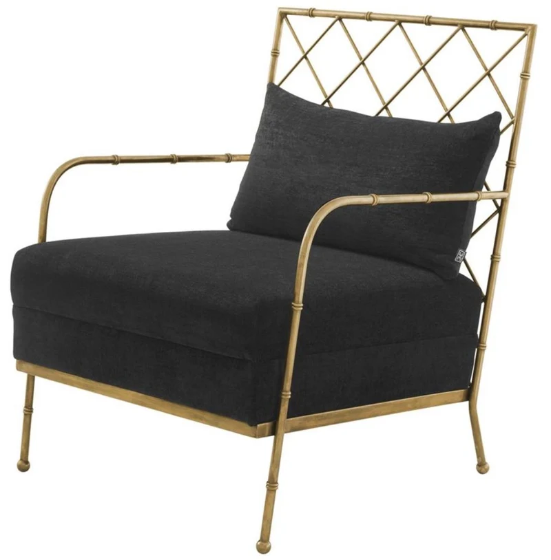 Casa Padrino Luxus Sessel Antik Messing 64,5 x 71,5 x H. 83 cm - Limited Edition