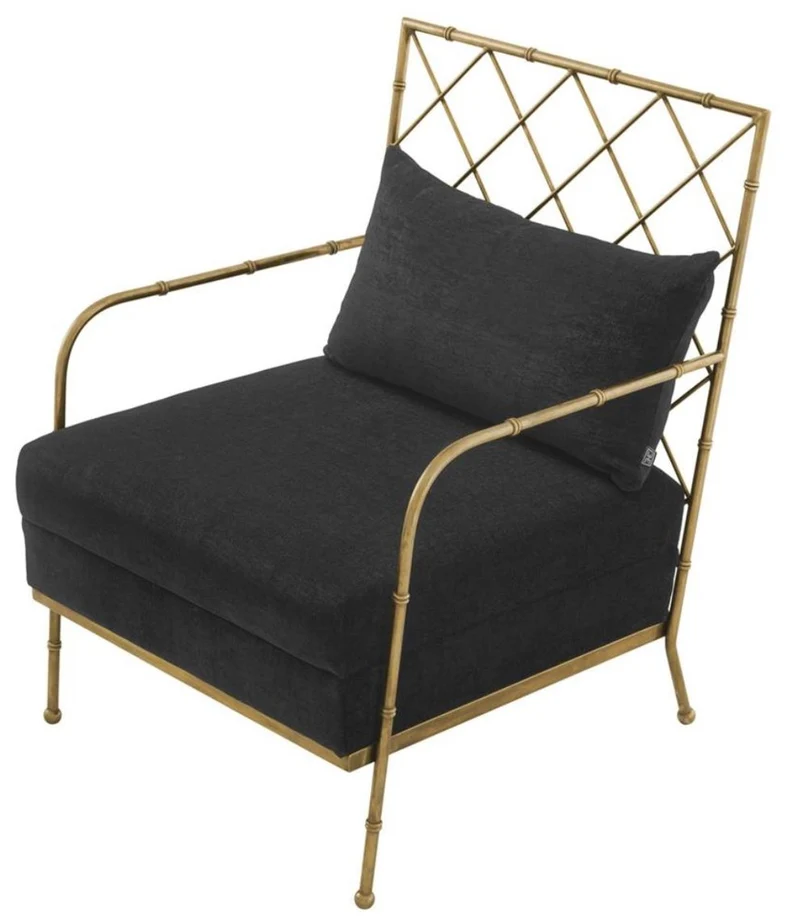 Casa Padrino Luxus Sessel Antik Messing 64,5 x 71,5 x H. 83 cm - Limited Edition