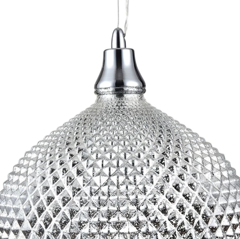 Casa Padrino Luxus Hängeleuchte Silber Ø 28 x H. 15,3 cm - Luxus Wohnzimmermöbel