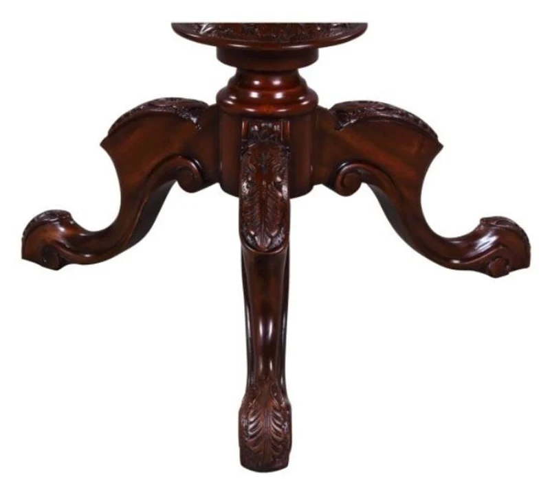 Casa Padrino Luxus Jugendstil Mahagoni Beistelltisch Braun Ø 50 x H. 74 cm - Wohnzimmermöbel