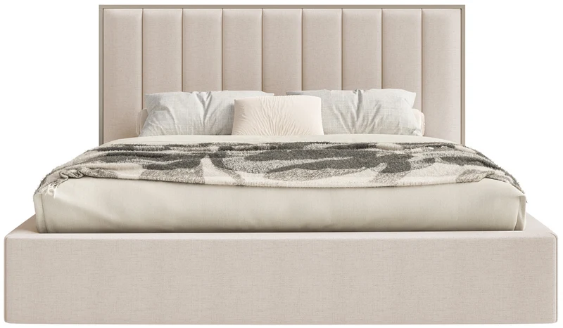 Polsterbett 140x200 cm Togents beige, hydrophobes Chenille