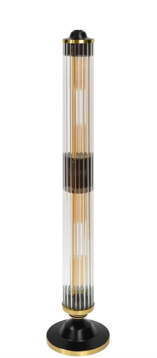 Casa Padrino Luxus Stehleuchte Schwarz / Messing - Luxus Qualität