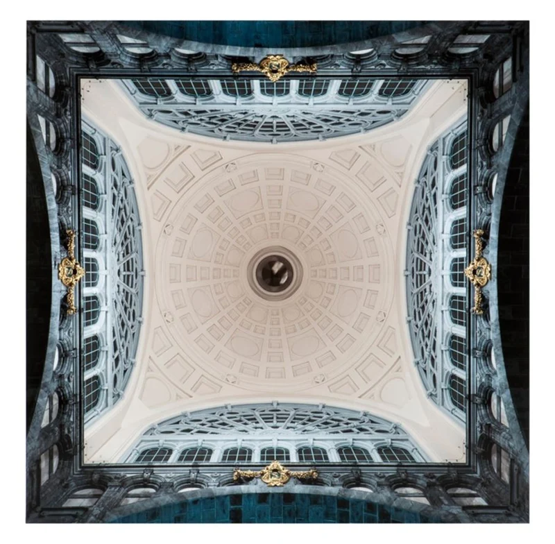 Casa Padrino Bild Central Station auf Alu Dibond 120 x H. 120 cm - Luxus Accessoires