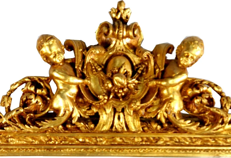 Casa Padrino Barock Wandspiegel Gold 100 x H. 186 cm - Prunkvoller Barock Spiegel mit wunderschönen Verzierungen