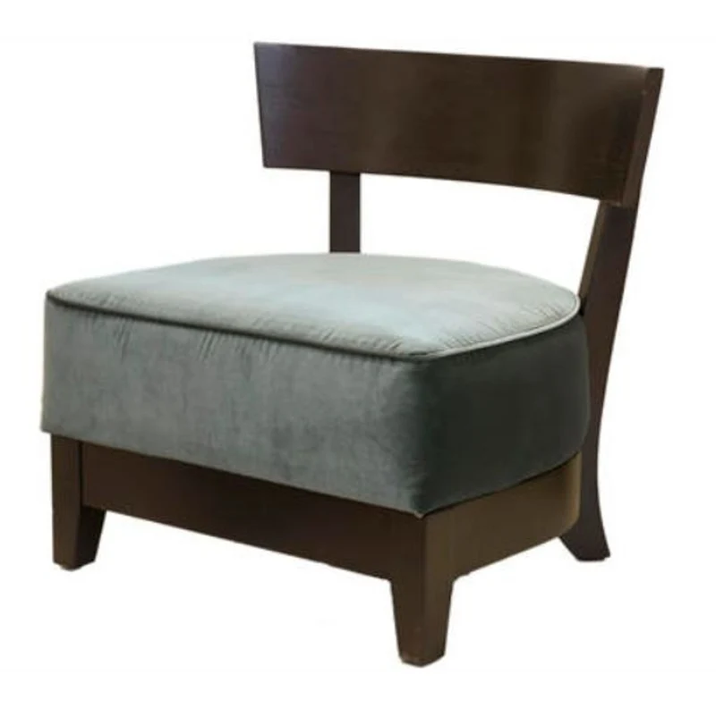 Casa Padrino Luxus Lounge Club Sessel Dunkelbraun / Grau-Blau 73,5 x 66 x H. 74 cm - Luxus Kollektion