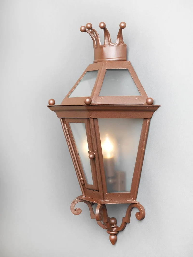 Casa Padrino Luxus Außen Laterne Rostbraun B. 43 x H. 90 cm - Handgefertigte Laterne aus Schmiedeeisen - Luxus Kollektion - Edel & Prunkvoll
