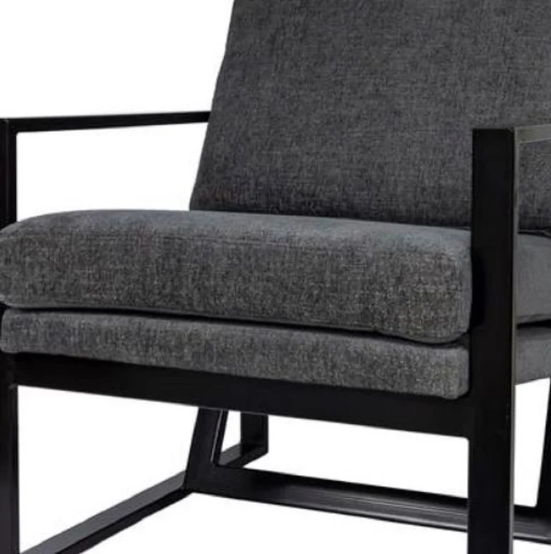 Casa Padrino Luxus Club Sessel mit Metallrahmen Grau / Schwarz 80 x 70 x H. 85 cm - Hotel Möbel
