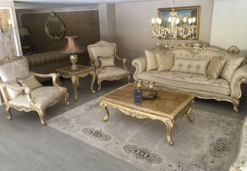 Casa Padrino Luxus Barock Couchtisch Antik Gold - Handgefertigter Massivholz Tisch im Barockstil - Barock Wohnzimmer Möbel - Edel & Prunkvoll