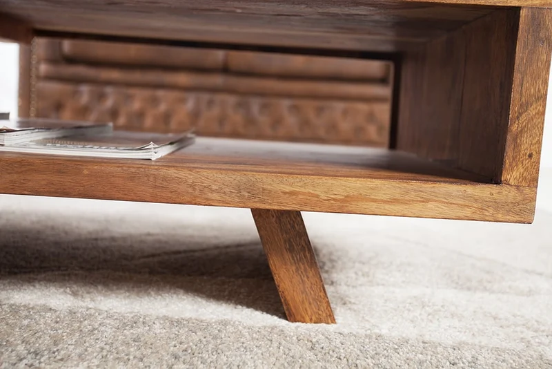 Puristischer Couchtisch SHIVA ca.110cm Sheesham TV-Board