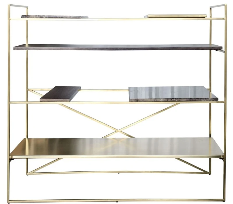 Casa Padrino Luxus Wohnzimmerschrank Gold 110 x 45 x H. 100,5 cm - Designer Regalschrank