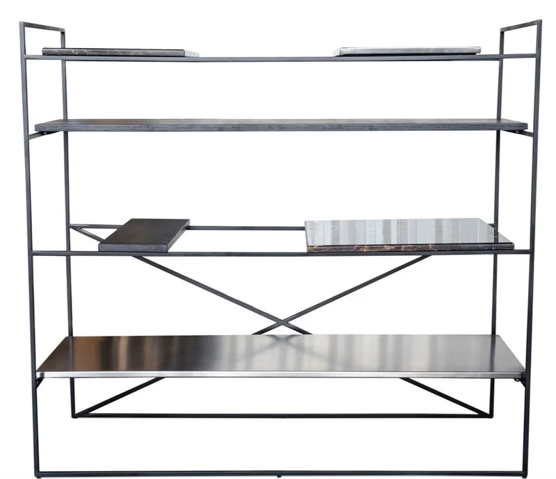 Casa Padrino Luxus Wohnzimmerschrank Schwarz 110 x 45 x H. 100,5 cm - Designer Regalschrank