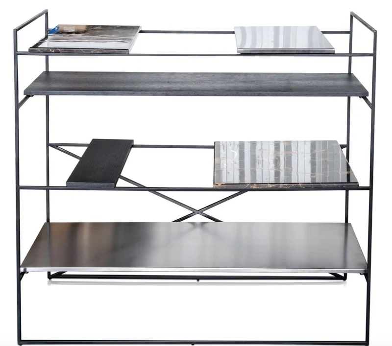 Casa Padrino Luxus Wohnzimmerschrank Schwarz 110 x 45 x H. 100,5 cm - Designer Regalschrank