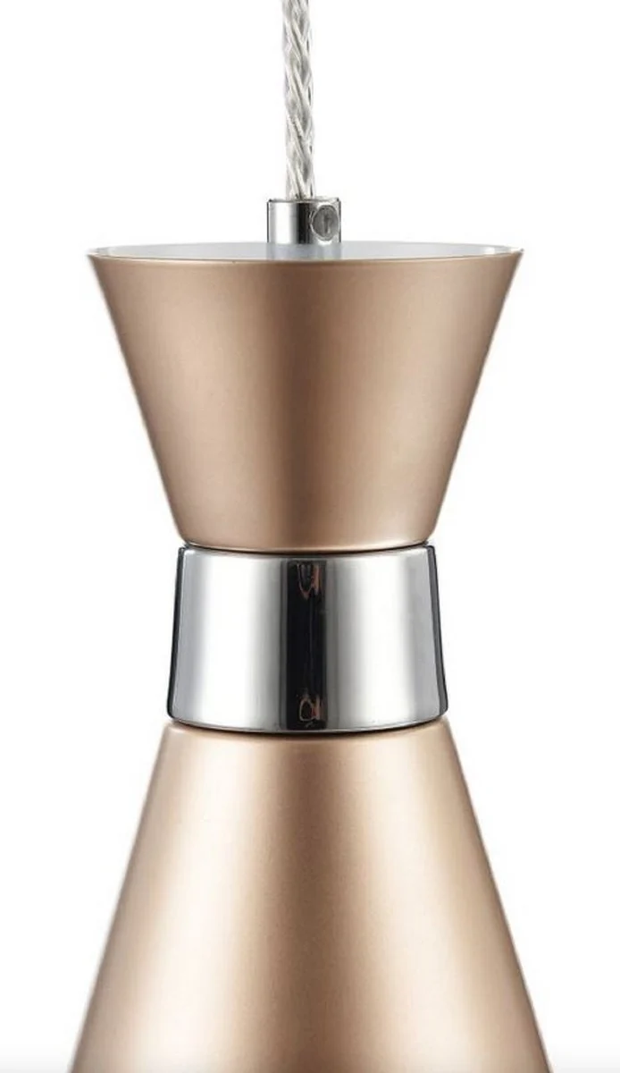 Casa Padrino Hängeleuchte Champagnerfarben / Silber Ø 13,5 cm - Höhenverstellbare Leuchte