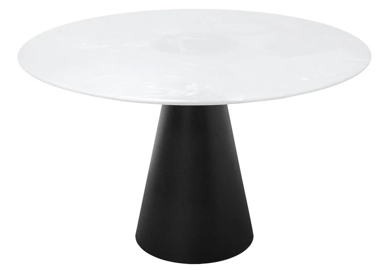 Casa Padrino Designer Esstisch Schwarz / Weiß 120 x H. 76 cm - Esszimmertisch