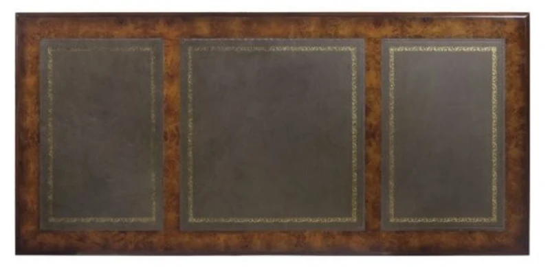 Casa Padrino Mahagoni Schreibtisch Braun / Grün 160,5 x 76 x H. 77 cm - Luxus Büromöbel