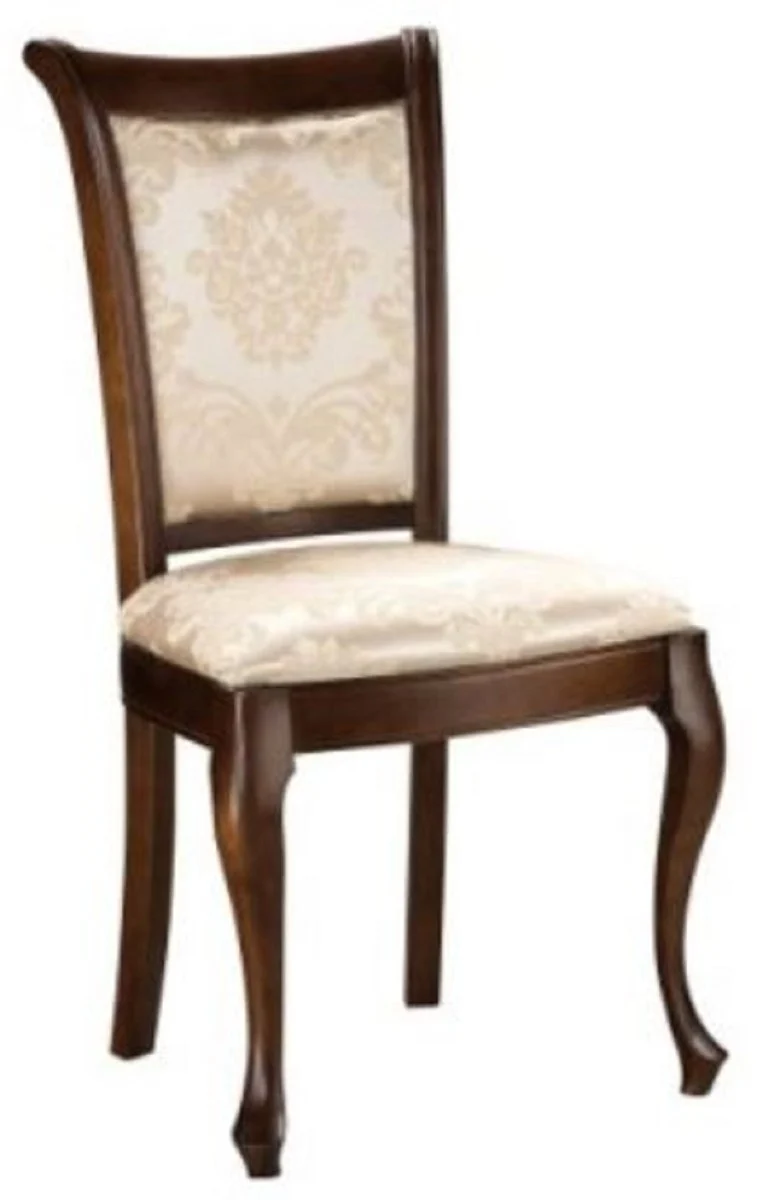 Casa Padrino Luxus Barock Esszimmer Stuhl Gold Muster / Dunkelbraun