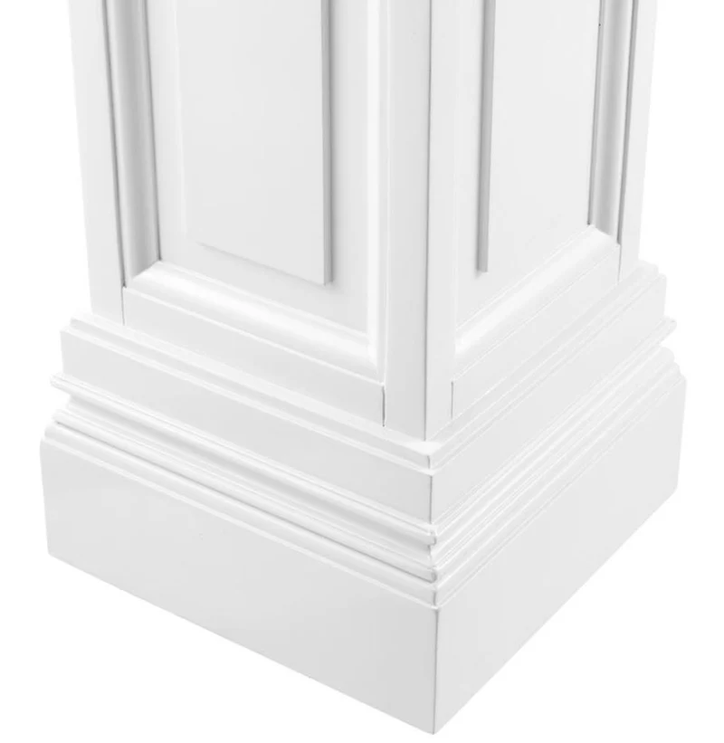 Casa Padrino Designer Mahagoni Säule Weiß 33 x 33 x H. 100 cm - Luxus Beistelltisch