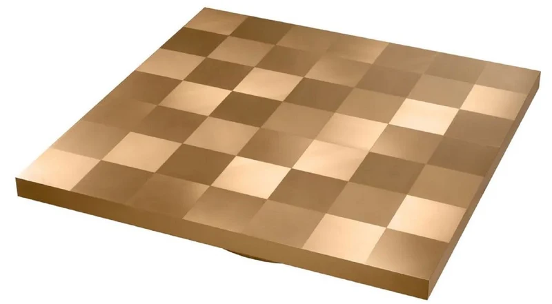 Casa Padrino Luxus Couchtisch Messing 134 x 134 x H. 30 cm - Quadratischer Edelstahl Wohnzimmertisch - Wohnzimmer Möbel - Edelstahl Möbel - Luxus Möbel - Luxus Einrichtung