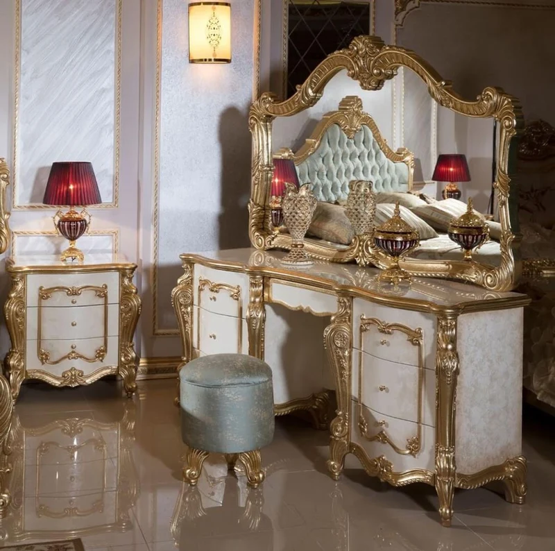 Casa Padrino Luxus Barock Nachtkommode Weiß / Beige / Gold 75 cm