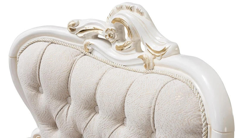 Casa Padrino Luxus Barock Esszimmer Stuhl 6er Set Weiß / Gold - Prunkvolle Barockstil Küchen Stühle - Barockstil Möbel - Luxus Esszimmer Möbel im Barockstil - Barock Esszimmer Möbel