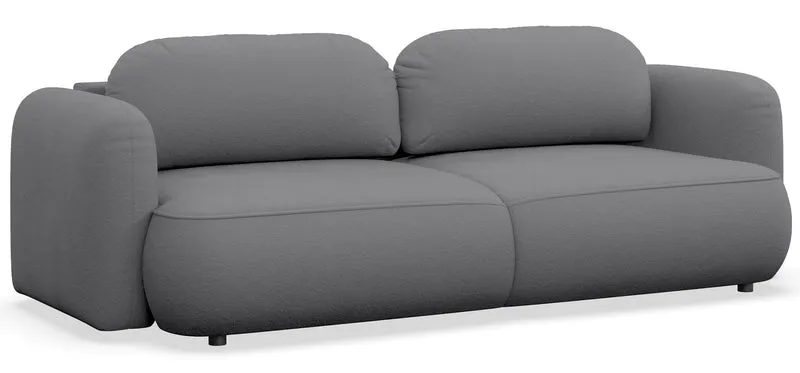 Dreisitziges ausklappbares Sofa Tvoya in grauem Chenille
