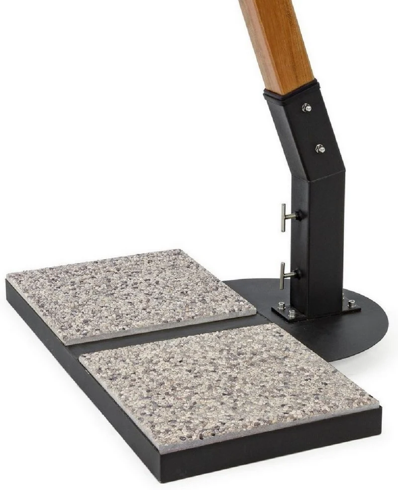 Casa Padrino Luxus Ampelschirm mit Ständer Braun / Schwarz / Creme 300 x 300 x H. 320 cm - Garten Sonnenschirm - Terrassen Sonnenschirm - Balkon Sonnenschirm - Garten Terrassen Balkon Accessoires