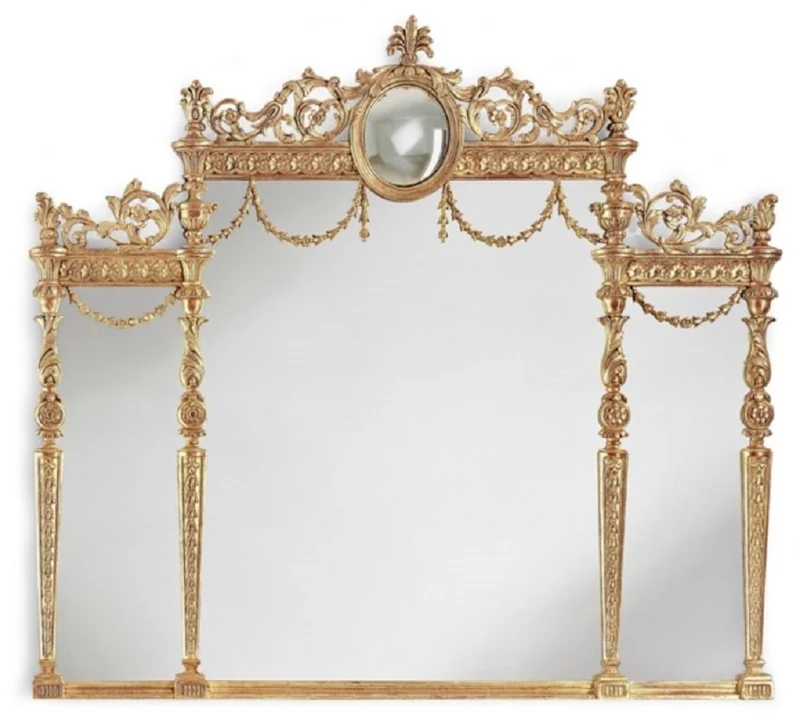 Casa Padrino Luxus Barock Spiegel Gold - Handgefertigter italienischer Barockstil Wandspiegel - Luxus Möbel im Barockstil - Prunkvolle Barock Möbel - Luxus Qualität - Made in Italy
