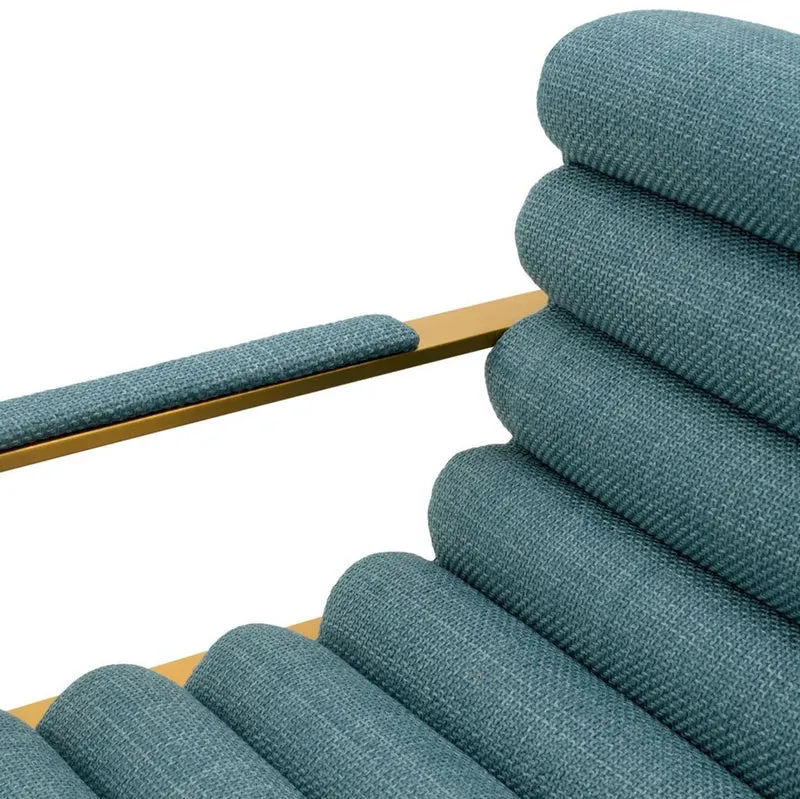 Casa Padrino Luxus Barstuhl mit Armlehnen Blau / Messing 53,5 x 57,5 x H. 107 cm - Gepolsterter Edelstahl Barhocker - Bar Möbel - Luxus Möbel - Luxus Qualität