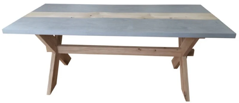 Casa Padrino Landhausstil Esstisch Grau / Naturfarben 240 x 100 x H. 78 cm - Landhausstil Küchentisch - Landhausstil Gartentisch - Landhausstil Esszimmer & Garten Möbel