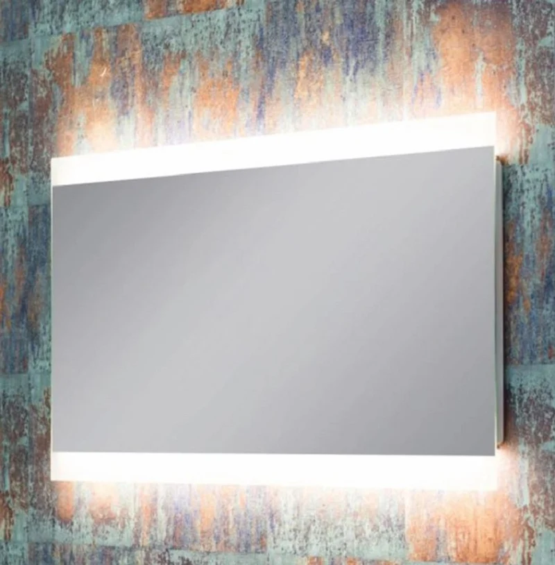 Casa Padrino Luxus Badezimmer Spiegel 120 x 4 x H. 50 cm - Wandspiegel mit LED Hintergrundbeleuchtung - Badezimmer Möbel - Badezimmer Accessoires - Luxus Möbel