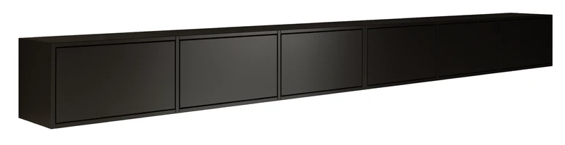 Hängender TV-Schrank Framme mit sechs Klappen, 300 cm, schwarz