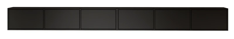 Hängender TV-Schrank Framme mit sechs Klappen, 300 cm, schwarz
