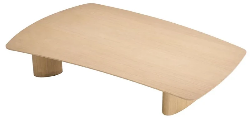 Casa Padrino Luxus Couchtisch Naturfarben 185 x 120 x H. 30 cm - Massivholz Wohnzimmertisch mit leicht gebogener Tischplatte - Wohnzimmer Möbel - Hotel Möbel - Luxus Möbel - Luxus Einrichtung