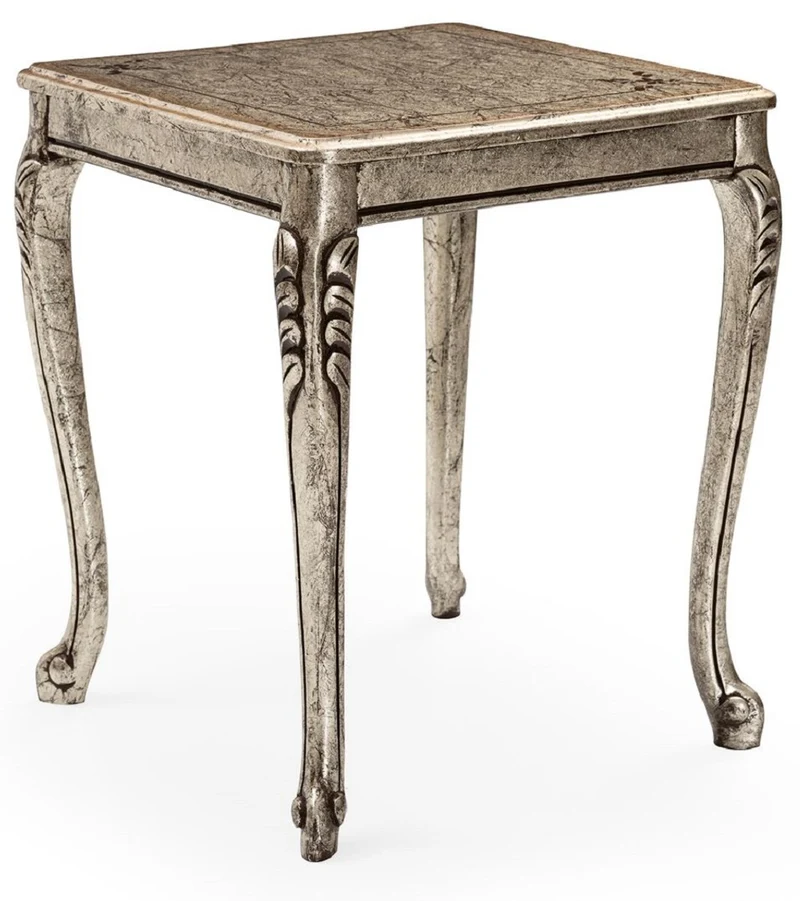 Casa Padrino Luxus Barock Beistelltisch Antik Silber - Quadratischer Massivholz Tisch im Barockstil - Luxus Wohnzimmer Möbel im Barockstil - Barock Möbel - Edel & Prunkvoll