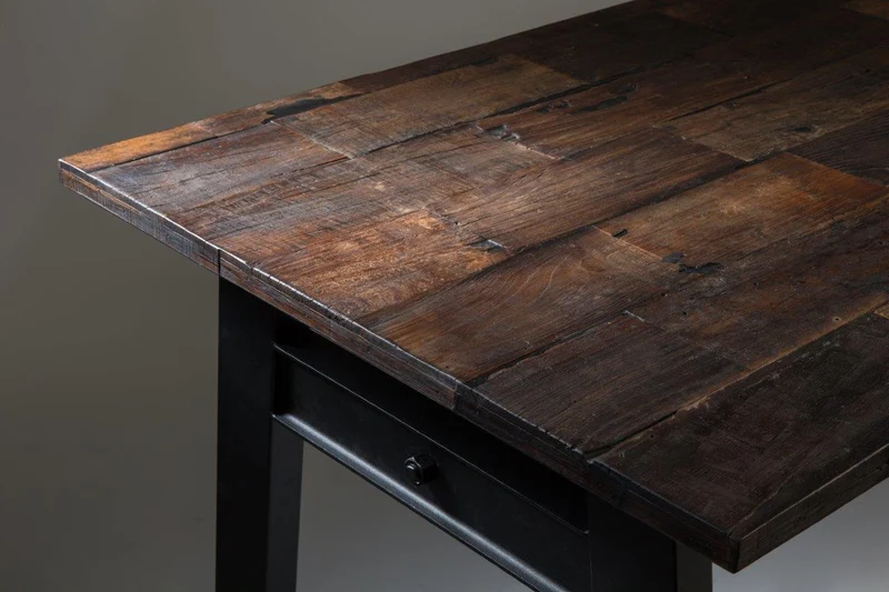 Esstisch CRUDE mit Platte aus alter Ulme 180 x 90 cm von DutchBone