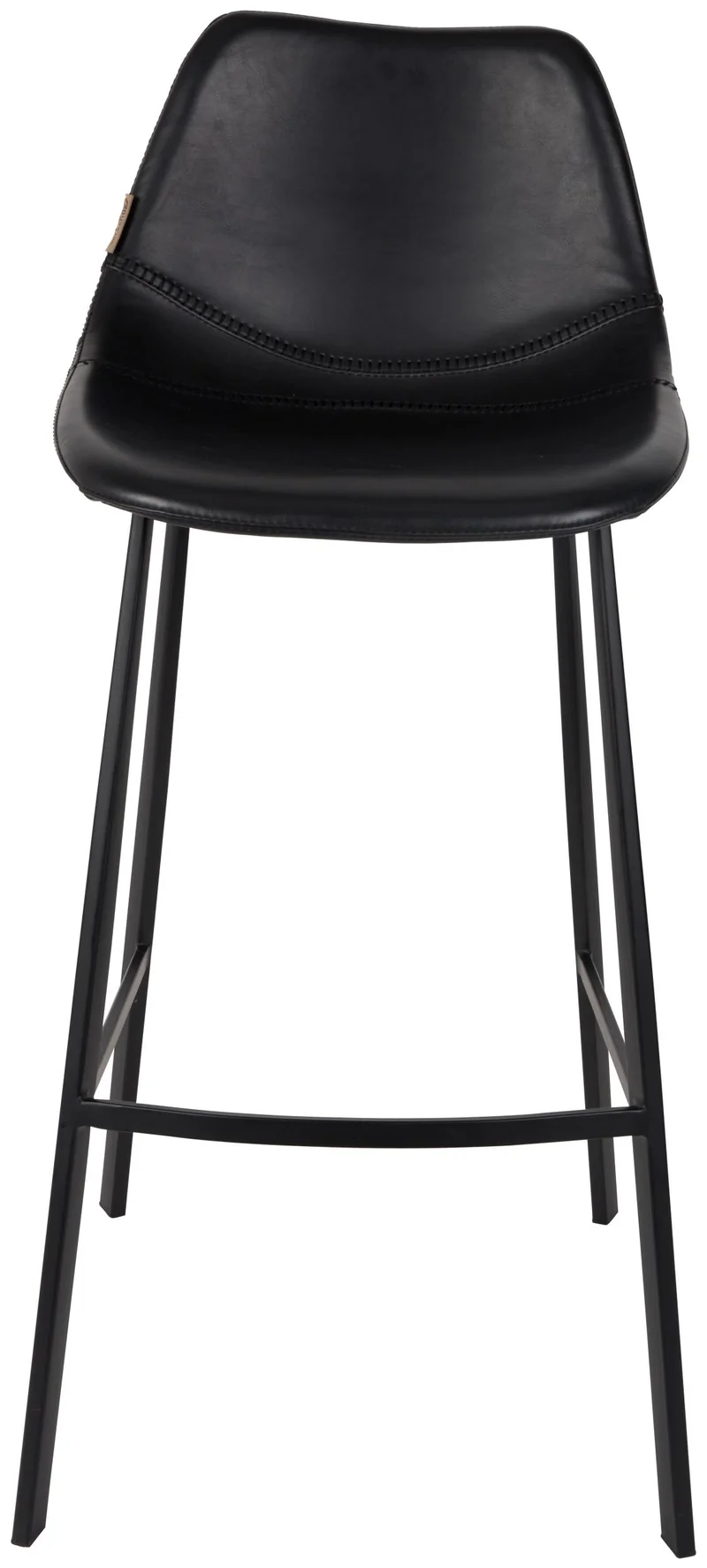 Barhocker FRANKY Kunstleder Vintage schwarz von DutchBone