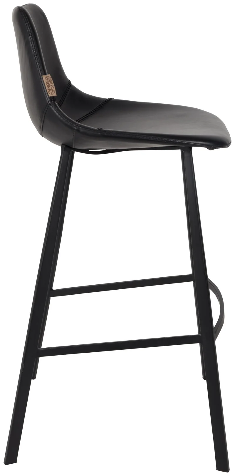 Barhocker FRANKY Kunstleder Vintage schwarz von DutchBone