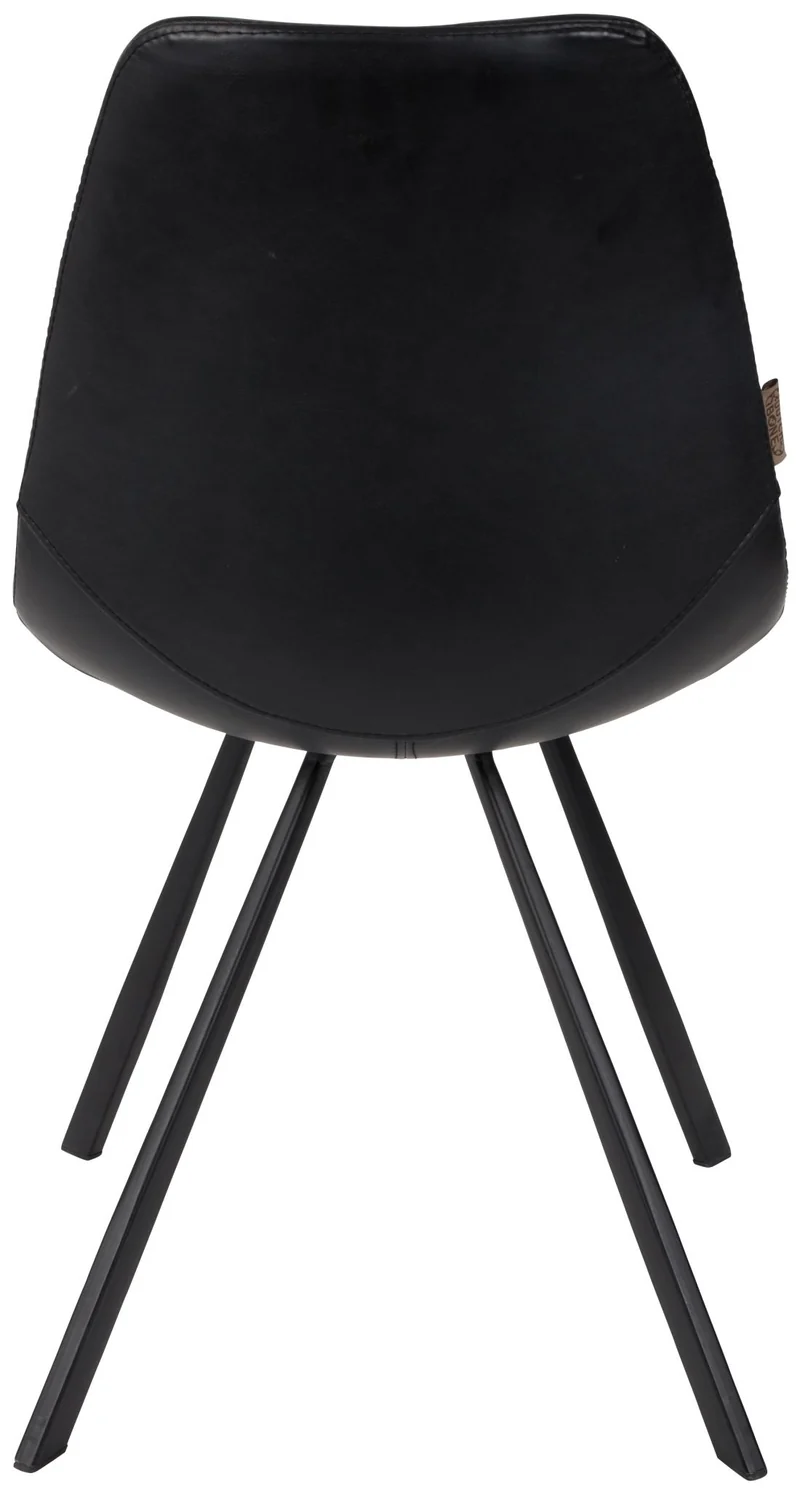 Esszimmerstuhl FRANKY Kunstleder Vintage schwarz von DutchBone